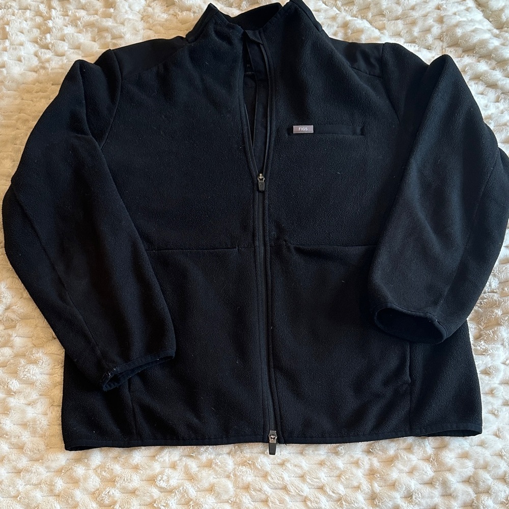 Figs Black On-Shift Fleece Jacket